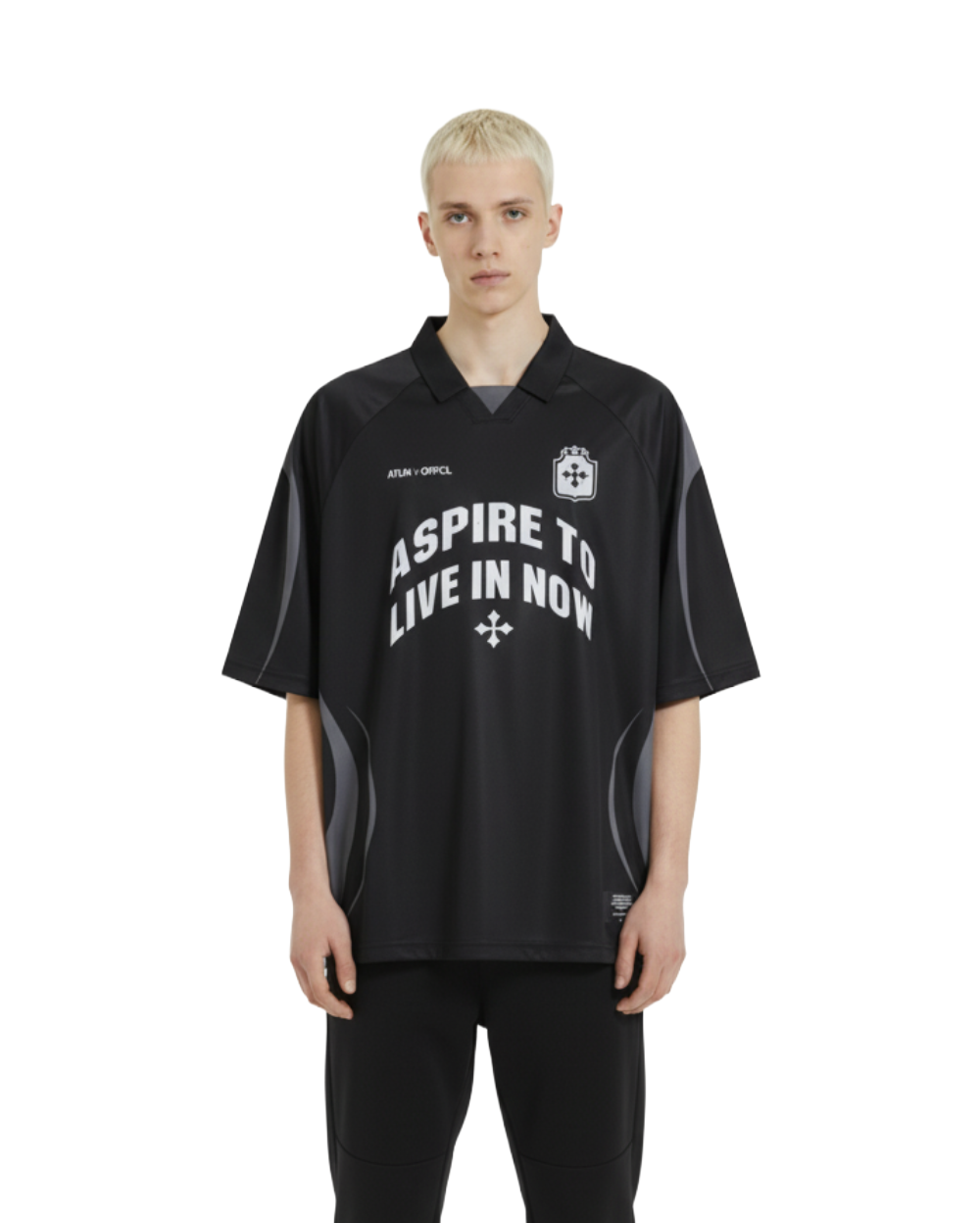 RETRO FOOTBALL SHIRT BLACK