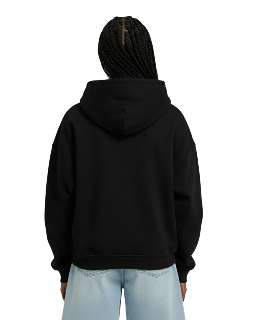 RHINESTONE OVERSIZED ZIP-UP HOODIE BLACK