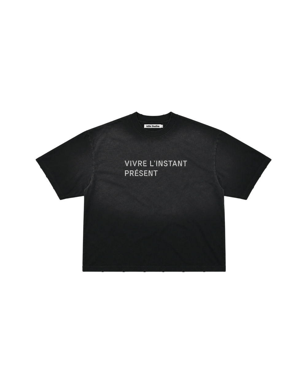 Vivre L'Instant Présent Tee — Washed Black