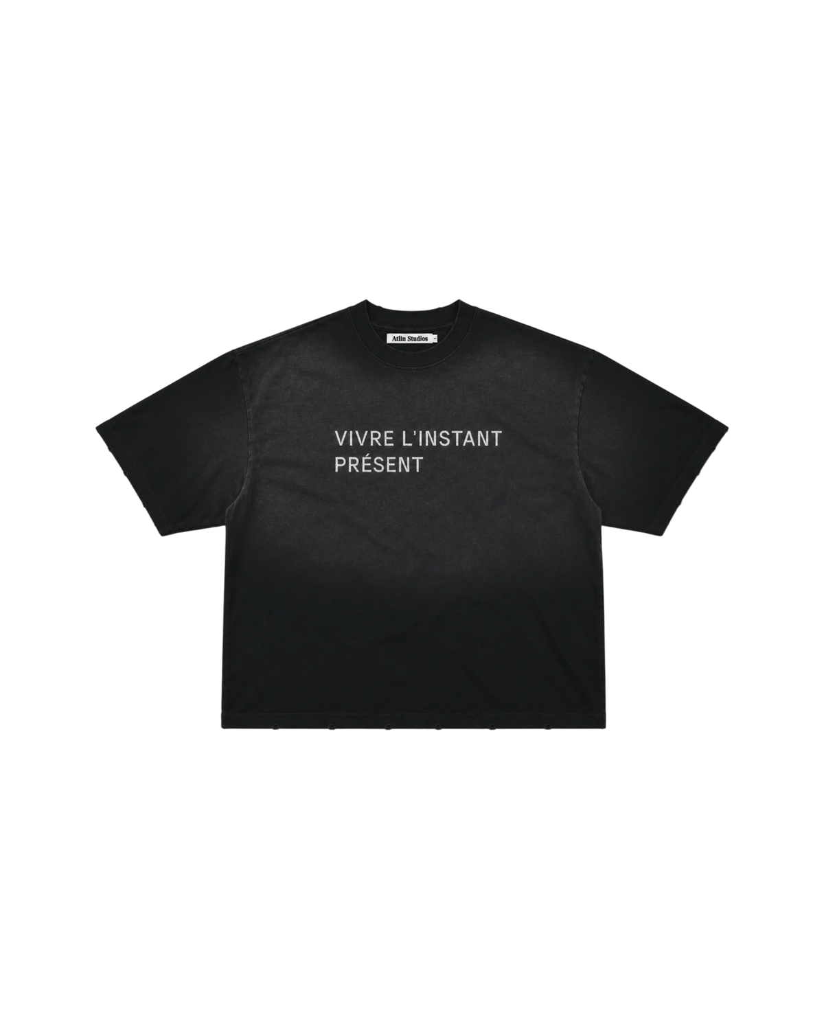 Vivre L'Instant Présent Tee — Washed Black