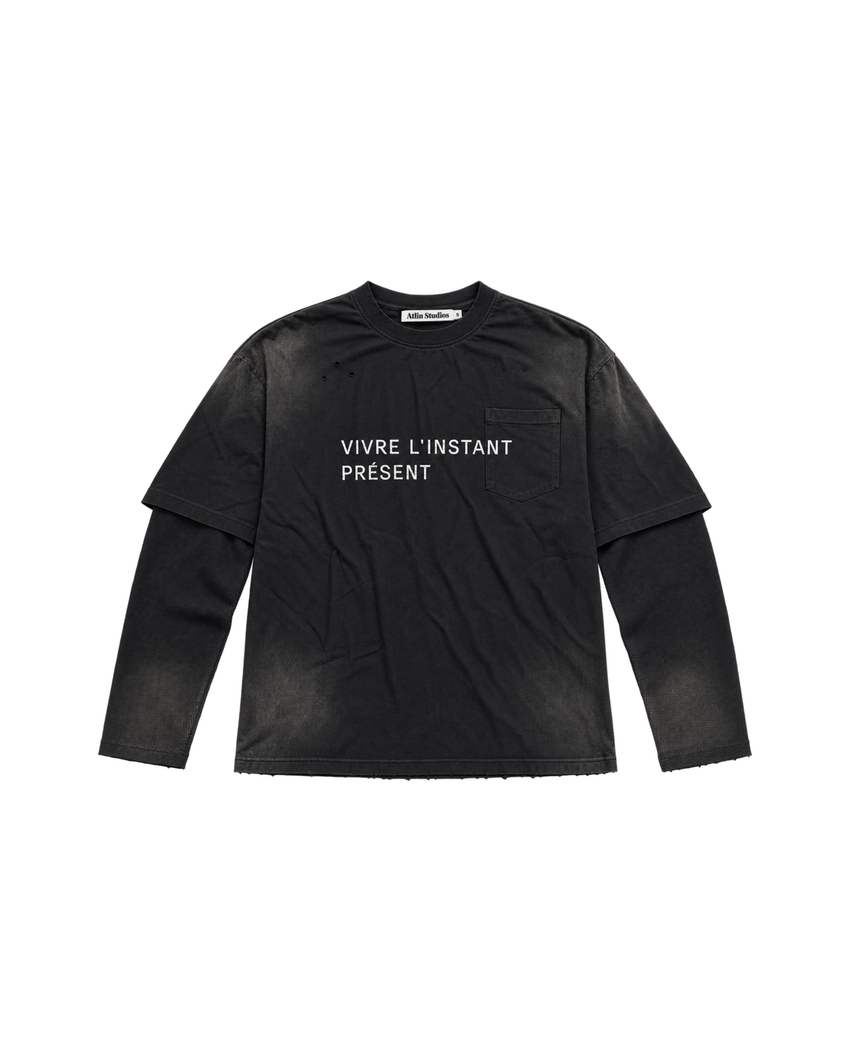 Vivre L'Instant Présent Double Sleeve Tee — Black
