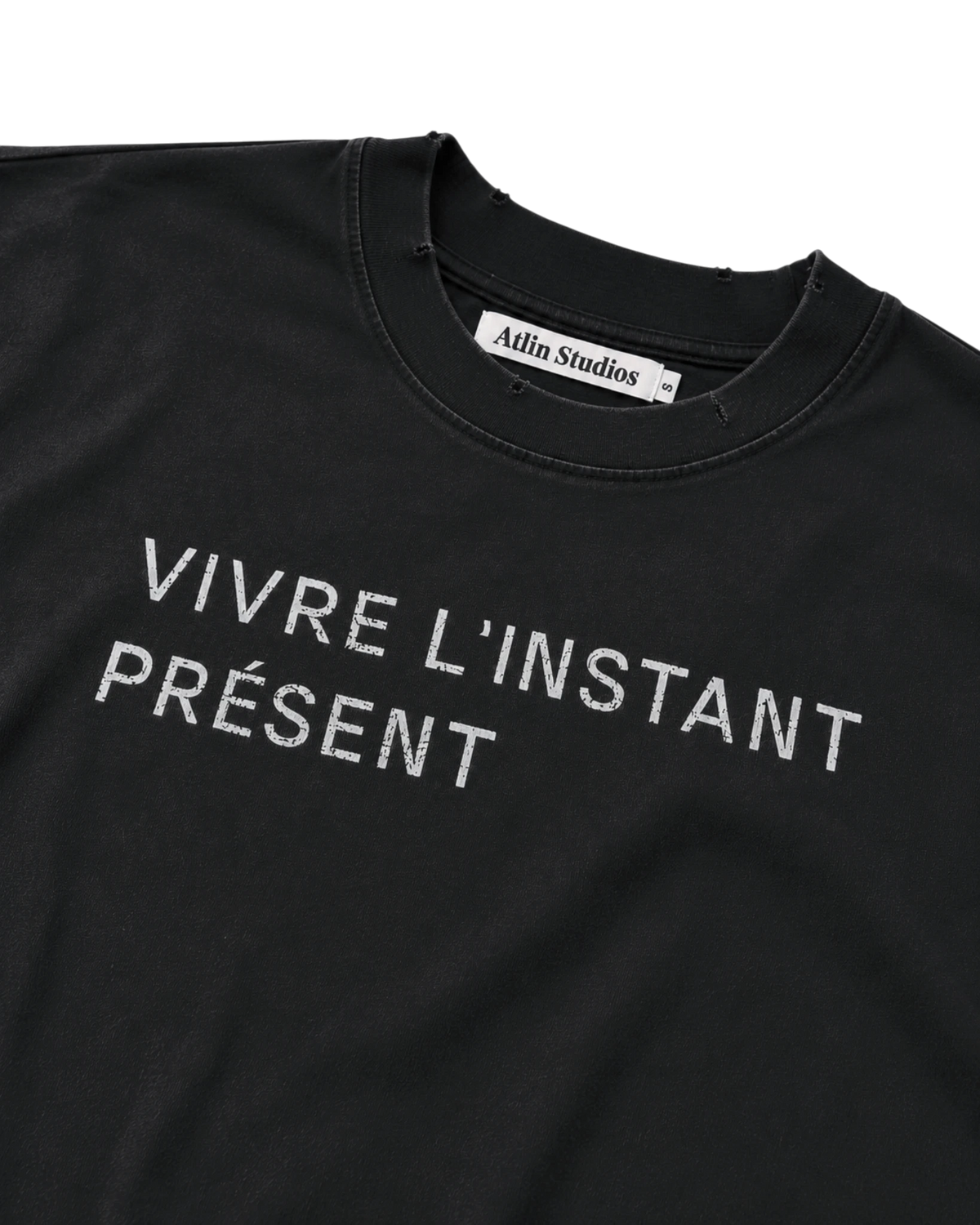 Vivre L'Instant Présent Tee — Washed Black