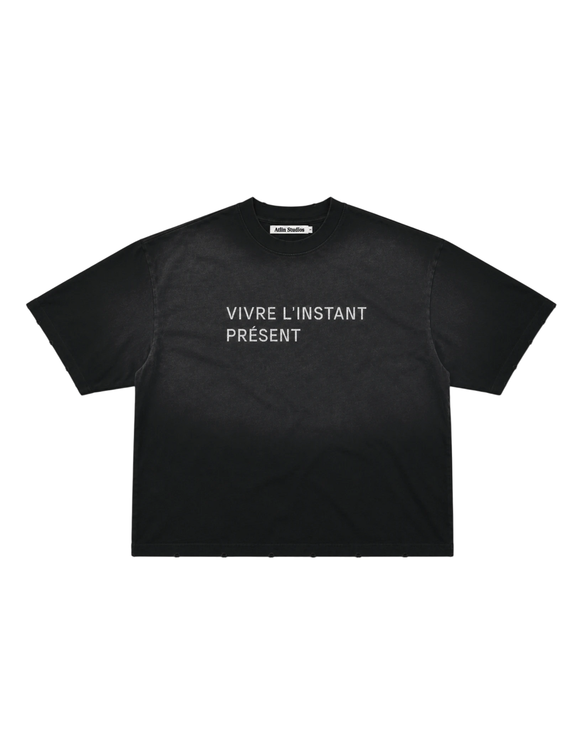 Vivre L'Instant Présent Tee — Washed Black