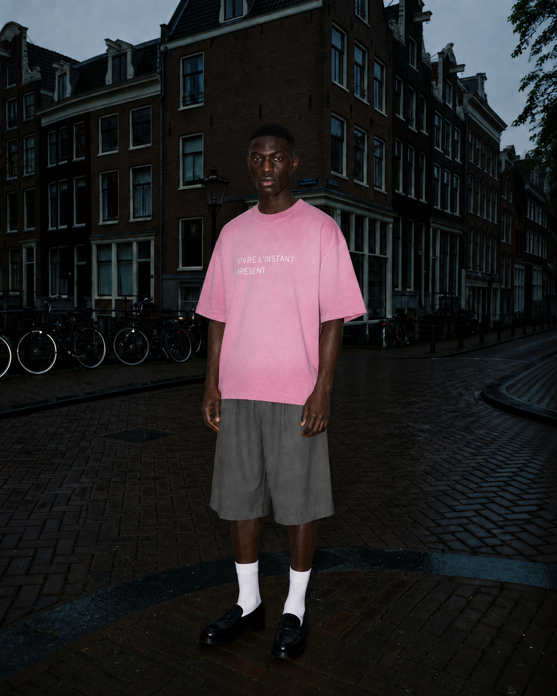 Vivre L'Instant Présent Tee — Washed Pink