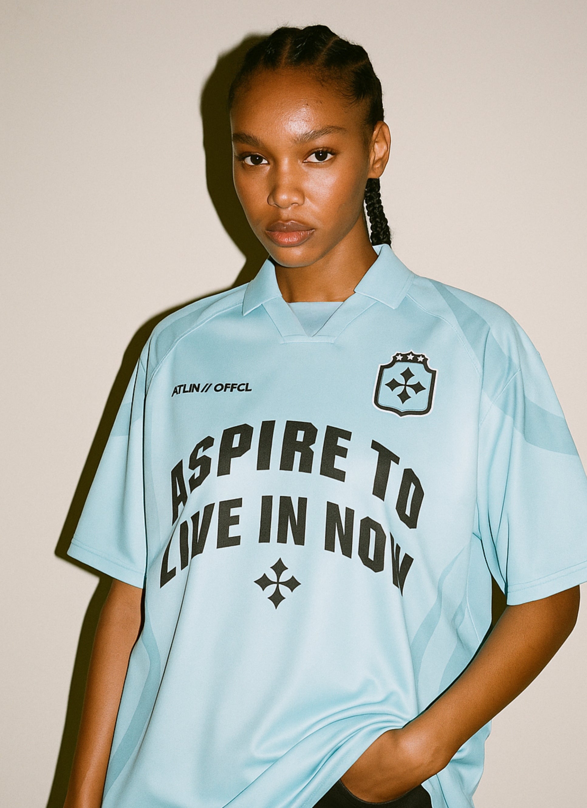 RETRO FOOTBALL SHIRT LIGHT BLUE